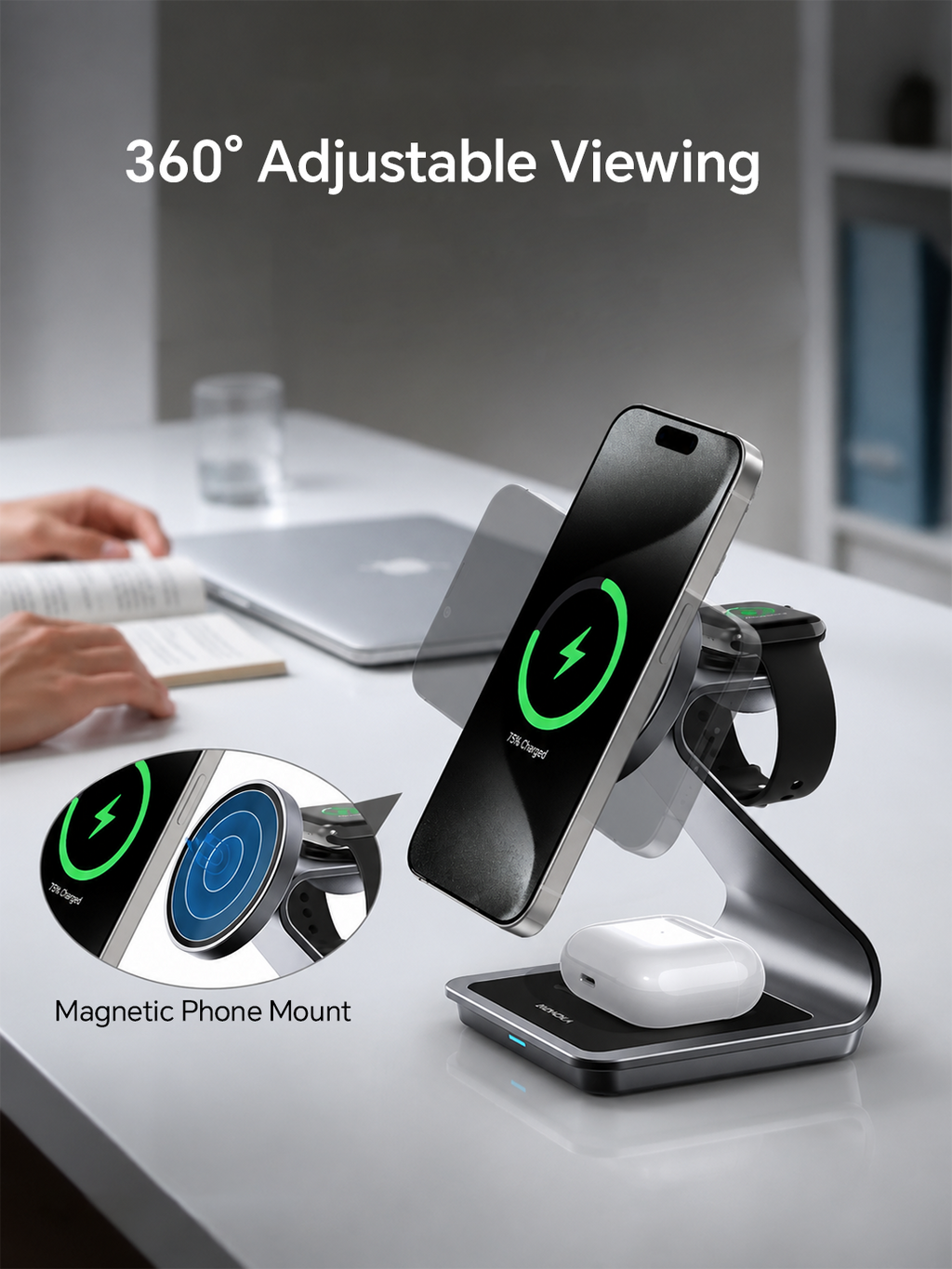3-in-1 Foldable Wireless Charging Stand