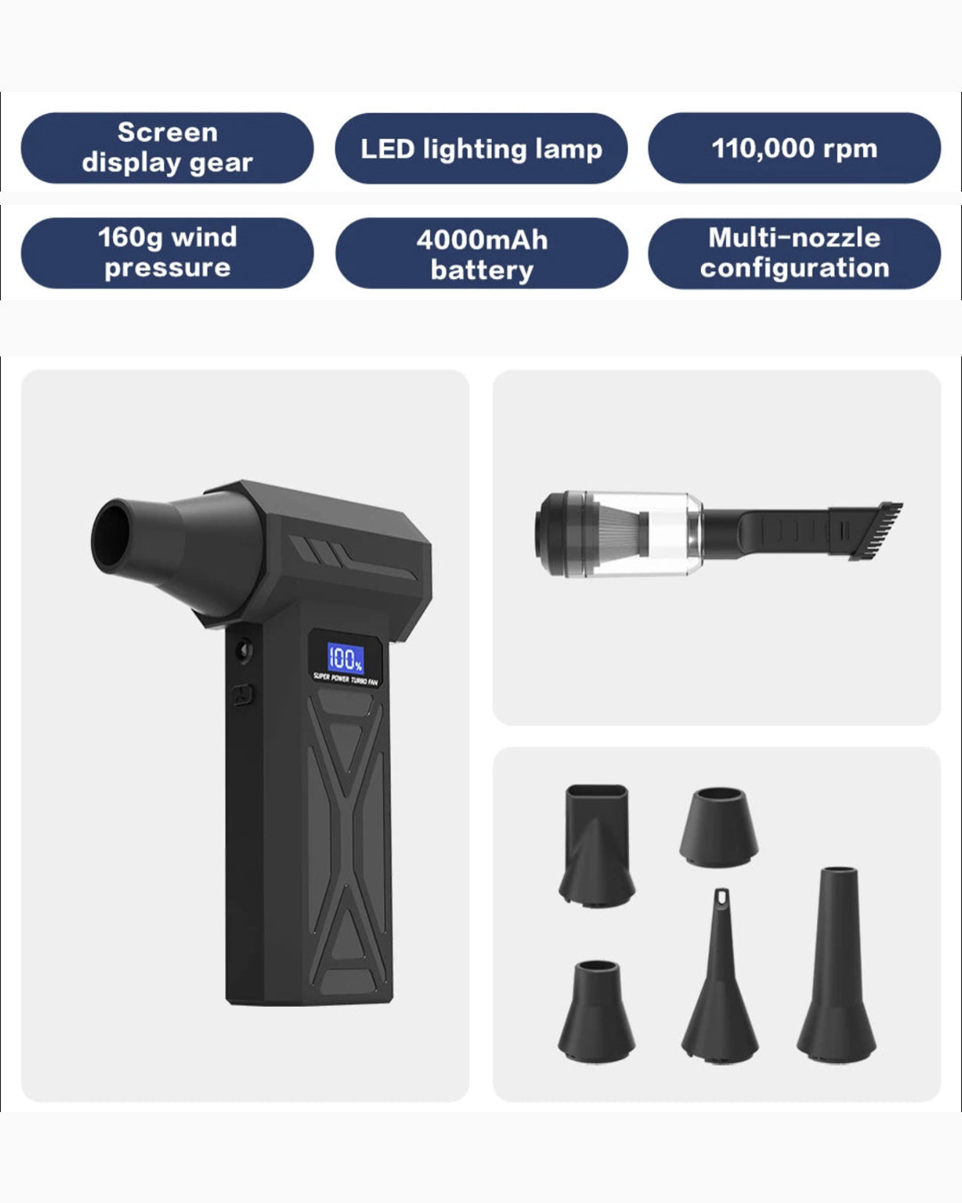 AlloyRoar™ Jet Turbo | High-Velocity Electric Air Duster