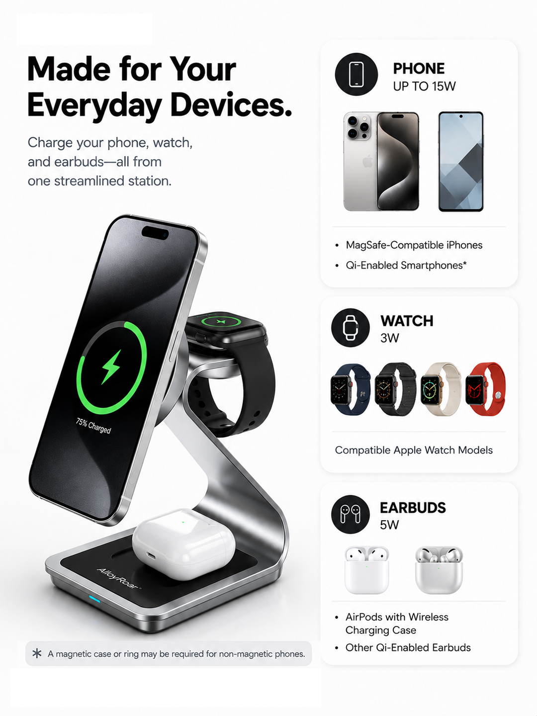 3-in-1 Foldable Wireless Charger